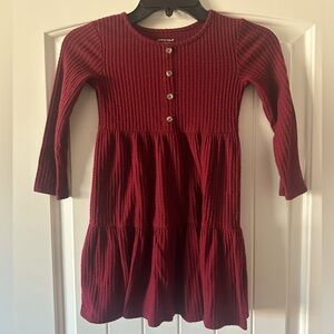 Jumping Beans Burgundy Ribbed Kids Dress